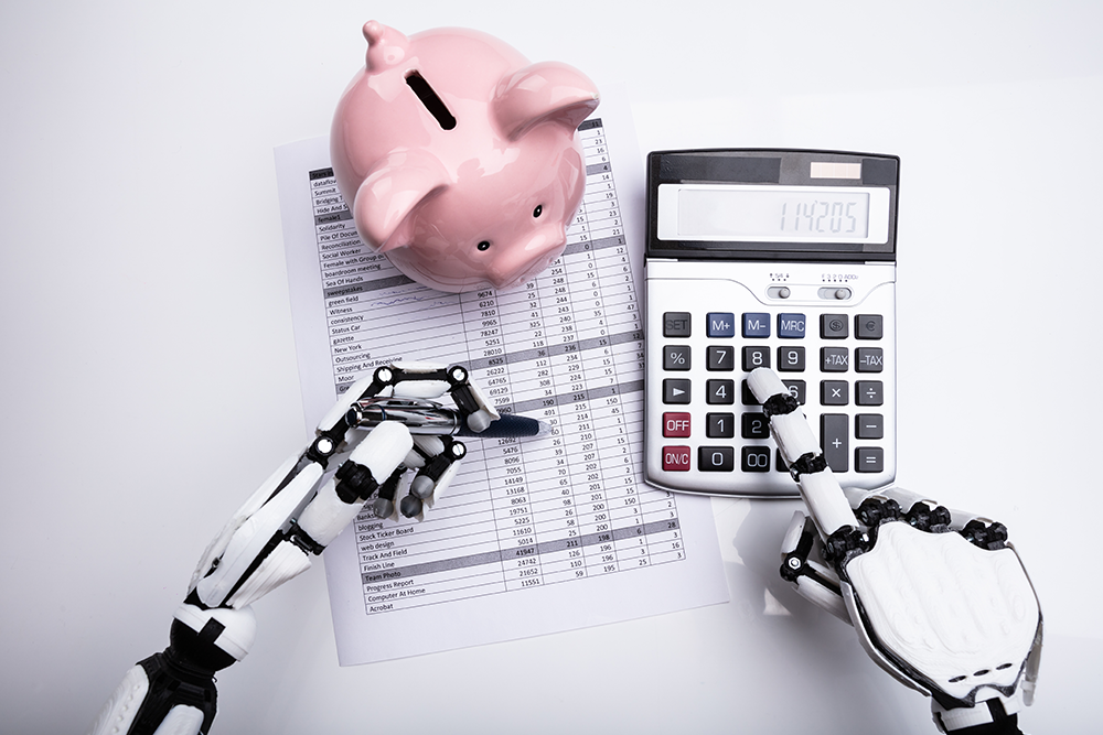 Smiling ProCharted  accountant help a client